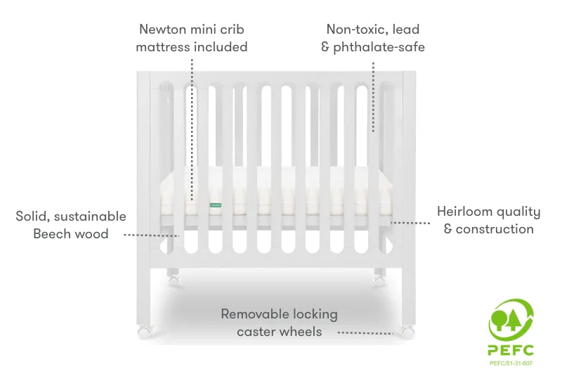 Newton Galileo Mini Crib with Newton Mattress - Image 23