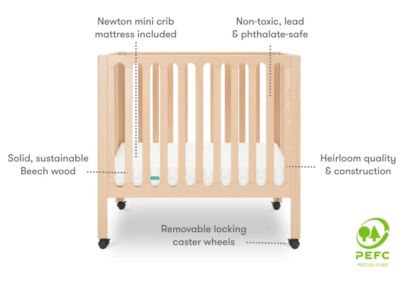 Newton Galileo Mini Crib with Newton Mattress - Image 4